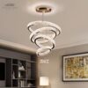 Dixun LED Big Crystal Chandeliers Modern 5 Rings